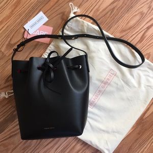 NWT Mansur Gavriel Black/Dolly Mini Bucket Bag